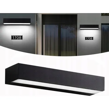 Venkovní osvětlení VENKOVNÍ LED SVÍTIDLO NA ZEĎ ČERNÉ VODĚODOLNÉ 18W IP65