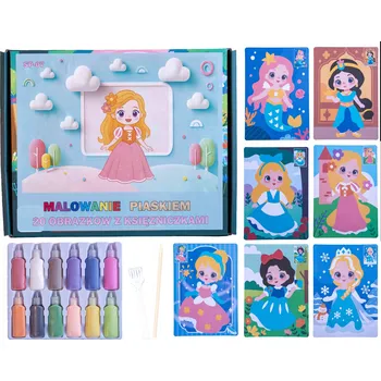 kreativní sada MALOVÁNÍ PÍSKEM Pískové Obrázky 20 Obrázků Princezny