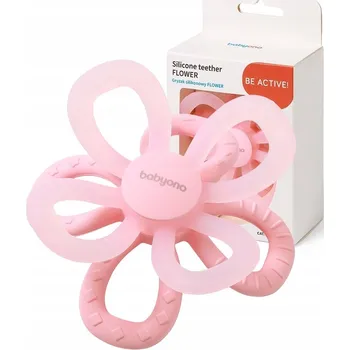 Kousátko na prořezávání zoubků, senzorické Babyono silikonové růžové