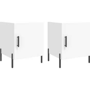 Noční stolek Noční stolky, 2 ks, bílé, 40x40x50 cm
