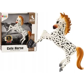 Figurka Figurka Koně Bílý Kůň s puntíky Stojící Stáj Farma Roztomilý Kůň