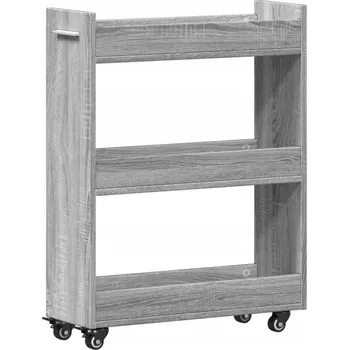 Komoda Skříňka na kolečkách šedá dub sonoma 60 x 22 x 79 cm