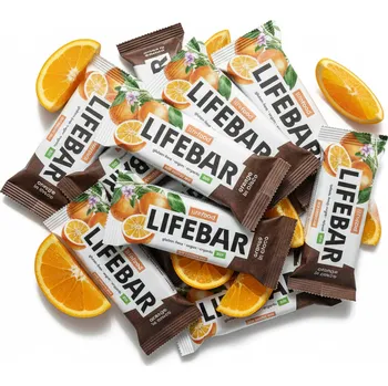 Čokoládová tyčinka Lifefood Zvýhodněná sada 13 + 2 tyčinky zdarma - Lifebar InChoco pomerančová RAW BIO (15 x 40 g)