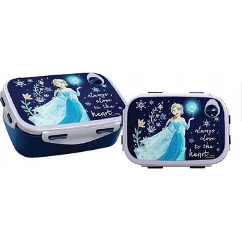 Svačinový box SVAČINOVÝ BOX box na svačinu chlebník uzavíratelný ze 4 stran těsnění Ledové Království