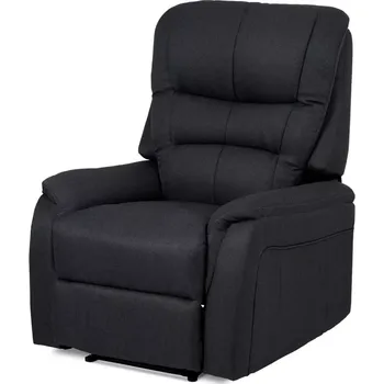 Křeslo TV křeslo, šedá látka, kov černá