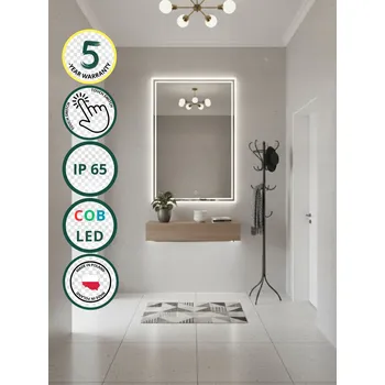 Zrcadlo Zrcadlo LED Capricornus | Vypínač Dotykový | 40x50 cm | Teplá Bílá 3000k Vyrobeno v PL