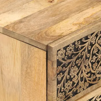 Noční stolek Noční stolky, 2 ks, 40x33x46 cm, masivní mangové dřevo