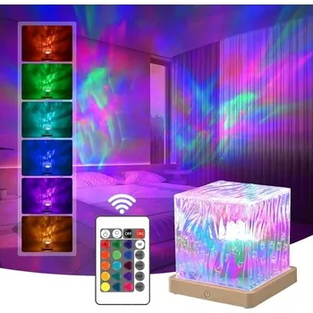 Lampička Projektor Northern Lights, náladová lampa Northern Lights, krychlové projekční světlo, barevný