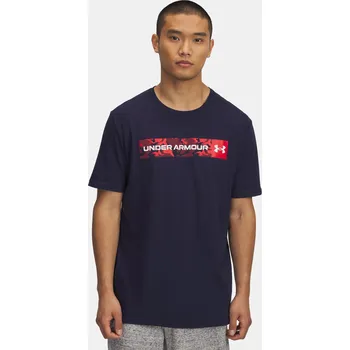 Pánské tričko Under Armour UA CAMO CHEST STRIPE SS 1376830-411 Modrá SM