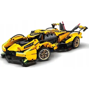 ostatní stavebnice STAVEBNICE ŽLUTÉHO ZÁVODNÍHO AUTA SE SVÍTÍCÍMI PRVKY