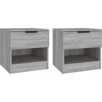 Konferenční stolek Sada 2 nočních stolků šedá dub sonoma 40 x 39 x 40 cm
