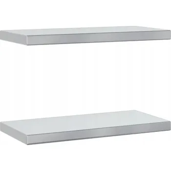 police Stříbrná nástěnná police z nerezové oceli 50 x 23,5 x 3 cm