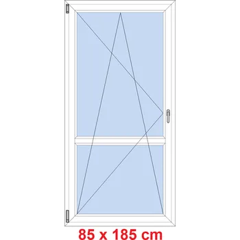 Okno Soft Balkonové dveře s příčkou 85x185 cm, otevíravé a sklopné