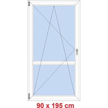 Okno Soft Balkonové dveře s příčkou 90x195 cm, otevíravé a sklopné