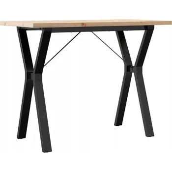 Jídelní stůl Jídelní stůl z masivního borovicového dřeva a ocelovým rámem 100x50x75,5 cm