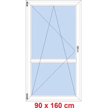 Okno Soft Balkonové dveře s příčkou 90x160 cm, otevíravé a sklopné