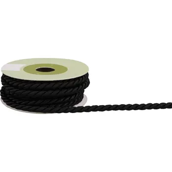 Stuha Provázek polyesterový 6mm x 4,6m vzor 2040 900-ČERNÁ