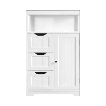 Koupelnový nábytek Dřevěná koupelnová skříňka 613759 white, bílá - B YAHEETECH