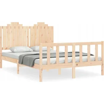 Postel Dřevěná borovicová postel 195,5 x 140,5 x 110 cm, přírodní, s čelem