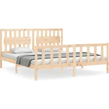 Postel Dřevěná borovicová postel 205,5 x 155,5 x 100 cm, neošetřená, velikost King Size