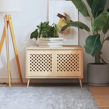 vidaXL Nábytková dvířka mřížkový design 2 ks 39,5 x 39,5 cm borovice [372787]