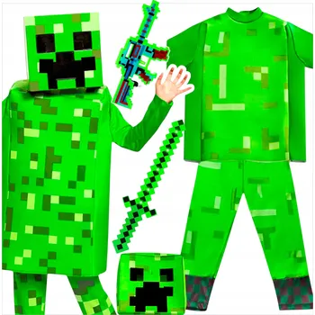 Karnevalový kostým KOSTÝM MINECRAFT PRO CHLAPCE CREEPER - MASKA A OBLEČENÍ, PŘEVLEK NA PLES