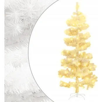 Vánoční dekorace Bílá spirálová LED vánoční stromka 150 cm se světelnými efekty, 120 LED světel