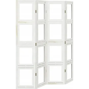 Paraván Dekorační paraván bílý z masivního dřeva paulovnie 140-145 x 180 cm