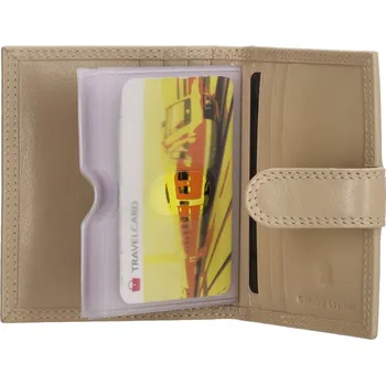 Peněženka pouzdro na platební karty, light taupe, kůže, FH serie Double-D