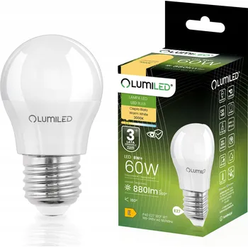 Žárovka LED žárovka E27 MALÁ KULKA 8W = 60W 3000K Teplá bílá CCD LUMILED