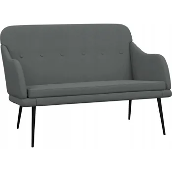 Zahradní lavice Lavice s čalouněným opěradlem, kovový rám, 110x76x80 cm, tmavě šedá