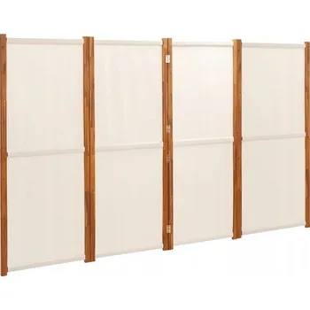 Paraván Paraván skládací dřevěný 280x180 cm krémový