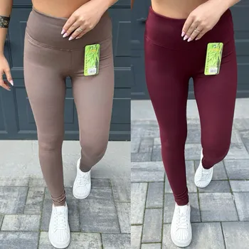 Dámské legíny Termo bambusové legíny Bordó 3XL/4XL