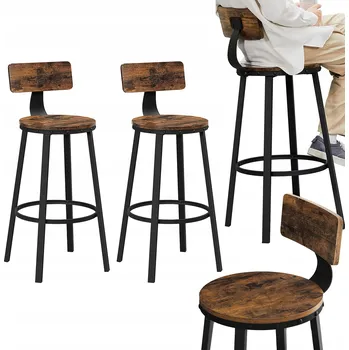 Barová židle Barová Židle Vasagle černý, odstíny hnědé 99 cm dřevotříska