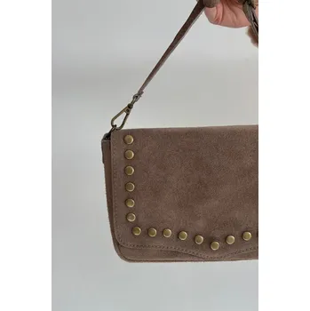 Kabelka Semišová kožená kabelka s cvočky – béžová Rhenna Velikost: Univerzální