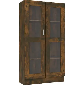 Komoda Prosklená skříňka z dřevotřísky, kouřový dub, 82,5x30,5 cm