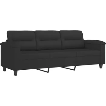 Pohovka Třímístná pohovka z mikrovlákna 210x77x80 cm černá