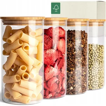 Sklenice KIVY Zavařovací Sklenice s víčkem hermetické - 4 x 1200 ml - dózy