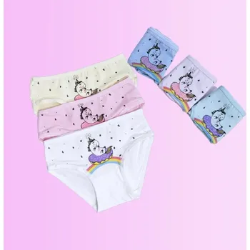 Dívčí spodní prádlo FANNIFEN DÍVČÍ KALHOTKY S JEDNOROŽCEM Velikost: 128/134, Barva: Fialková