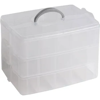Organizér galanterie Stoklasa 090884 plastový box 3patrový s rukojetí 18 x 24 x 16 cm