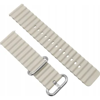 Řemínek na hodinky Šedý silikonový řemínek k hodinkám 22mm pro chytré hodinky Rubicon RNCF15 22 mm