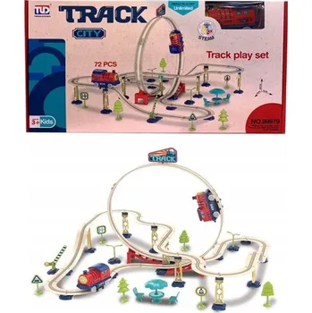 Vláček a vláčkodráha MAGNETICKÁ DRÁHA S LOOPINGEM A ZVUKOVÝMI EFEKTY