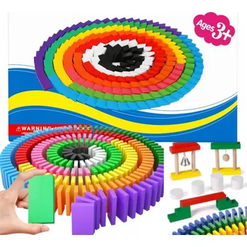 ostatní stavebnice STAVEBNICE DŘEVĚNÉ STAVEBNICE BLOKY LOGICKÁ HRA DOMINO PRO DĚTI 120 KS