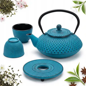 Konvice na čaj Supplemedica tradiční litinová Konvice 1,25 l modrá