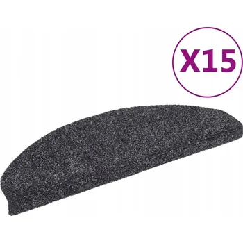 Nášlap na schod Tmavě šedé nášlapy na schody 65 x 21 x 4 cm, 15 kusů, protiskluzové