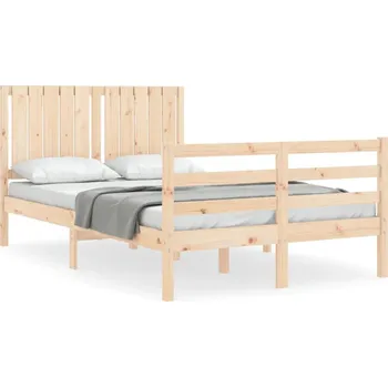 Postel Dřevěná borovicová postel 195,5 x 125,5 x 100 cm, neošetřené dřevo