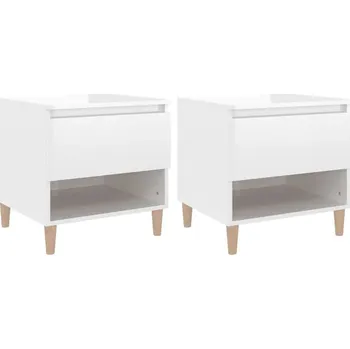 Noční stolek Noční stolek VidaXL bílý lesklý 50x46x50 cm 2 kusy