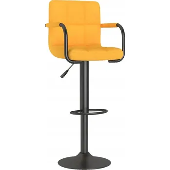 Barová židle Barová židle otočná, nastavitelná, hořčicově žlutá 48x47x(90-111) cm