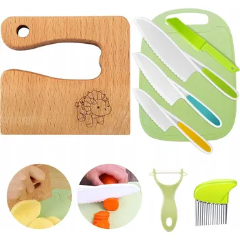 Kuchyňský nůž Sada Kuchyňských Nožů pro Děti 8ks Montessori Bez BPA Od 2 Let Dárek