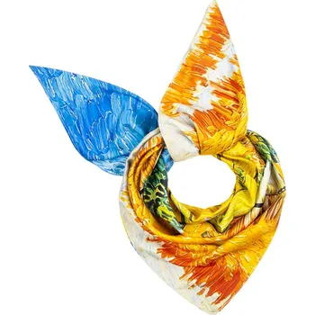 Šátek Dámský šátek s potiskem malby -Kvetoucí mandlovník a Pohled na pole v Provence 9001637-26